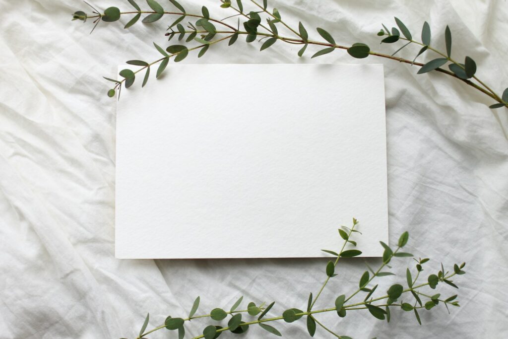 a piece of paper with a plant on top of it