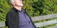 resting, old, man, human, bench, person, park