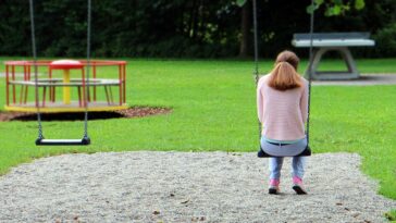 person, woman, girl, alone, individually, playground, swing, mood, sad girl, emotion, lonely, sad, dejected