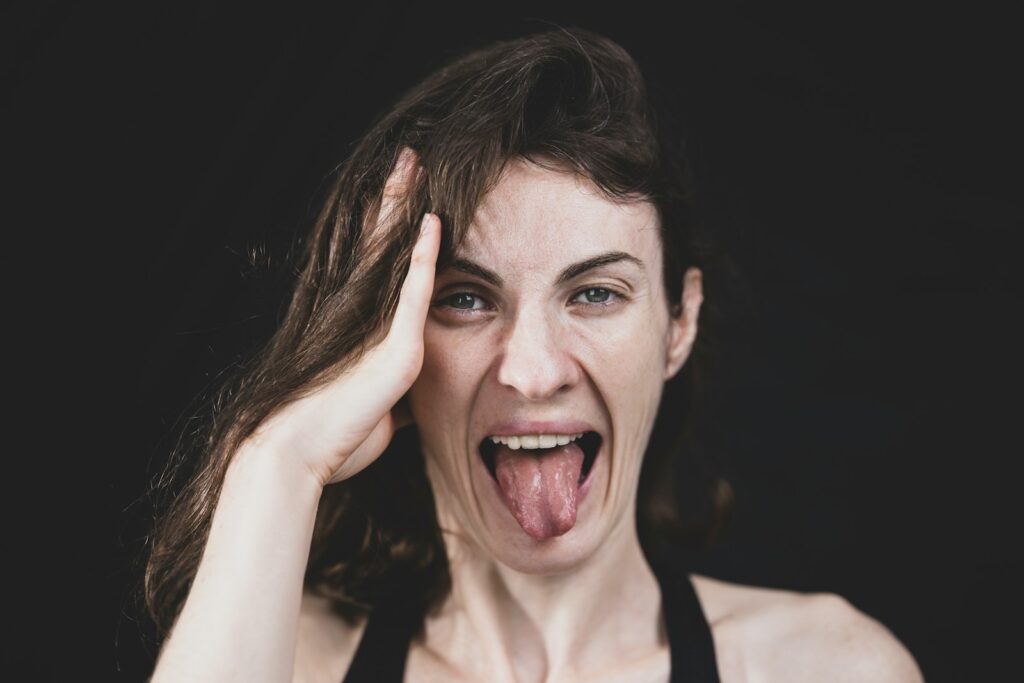 woman in black tank top
